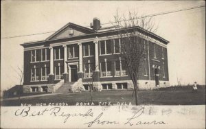 Ponca City Oklahoma OK High School Real Photo RPPC Vintage Postcard