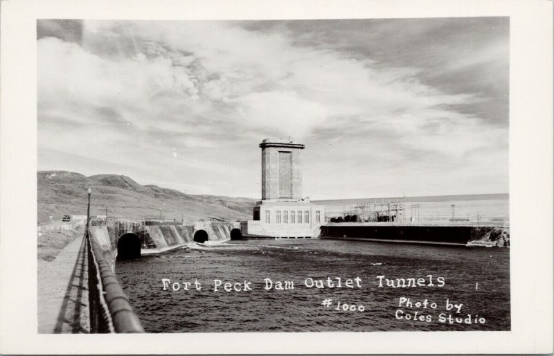 Fort Peck Dam Outlet Tunnels MT Montana Coles #1000 Unused RPPC Postcard F17