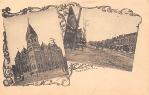 Gadsden Alabama Court House & Broad St., Multi-View,Sepia Tone Vintage PC U8312