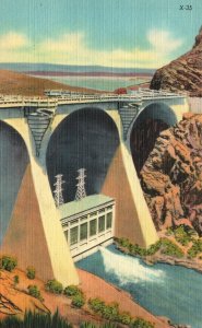 Vintage Postcard Coolidge Dam Highway Us 73  Crossing Gila River Arizona AZ