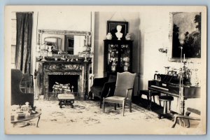 c1930's Block House Interior Ellsworth Maine ME RPPC Photo Antique Postcard