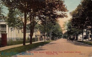 Postcard West Main Street Looking East Washington Street Titusville PA