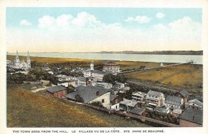 STE ANNE DE BEAUPRE, Quebec Canada   VILLAGE BIRD'S EYE VIEW   ca1920's Postcard