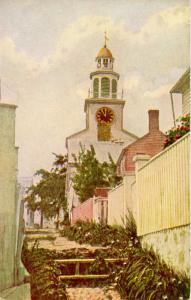 MA - Nantucket. Stone Alley and Unitarian Church