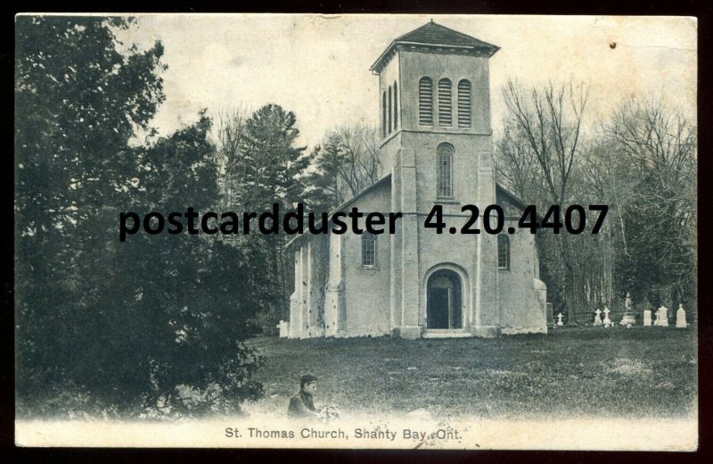 h3901 - SHANTY BAY Ontario Postcard 1907 Simcoe. St. Thomas Church