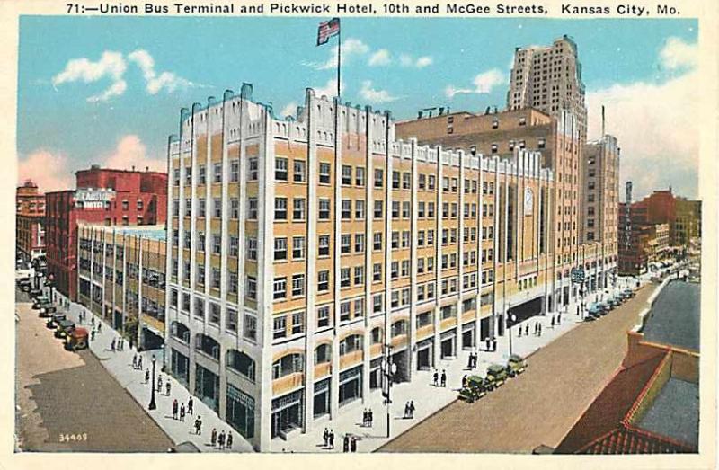 W/B Union Bus Terminal & Pickwick Hotel Kansas City Missouri