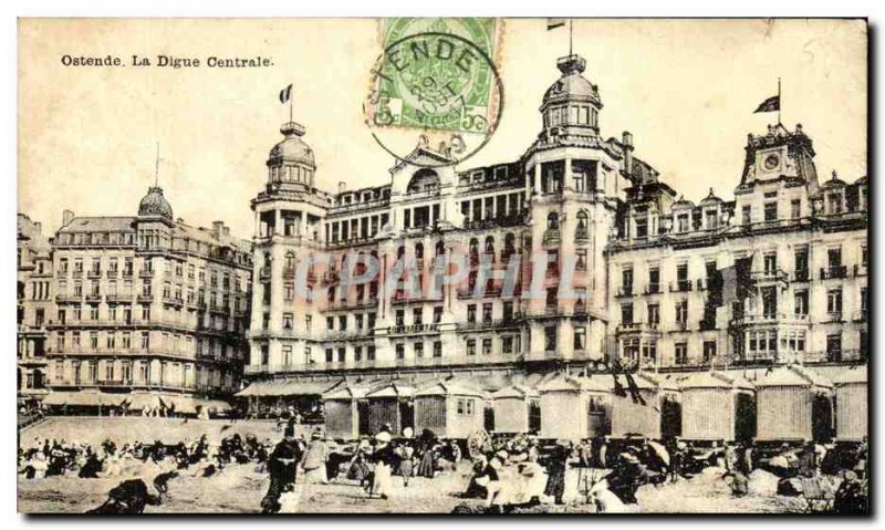 Old Postcard Ostend The Central Digue