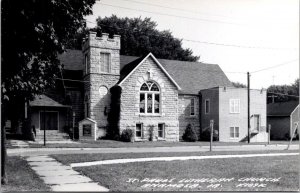 Real Photo Postcard St. Pauls Lutheran Church in Anamosa, Iowa