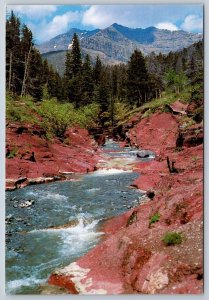 Red Rock Canyon, Waterton Lakes National Park, Alberta, Chrome Postcard