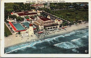 Aerial View The Casino Miami Beach Florida Vintage Postcard C131