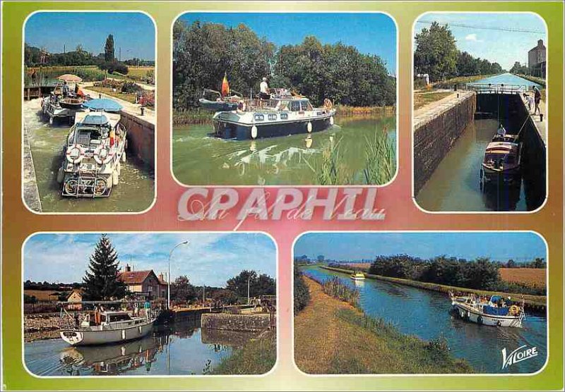 Postcard Modern Au Fil Water Boat Peniche