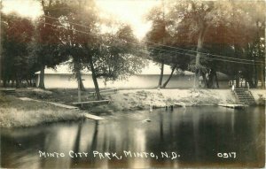 Minton North Dakota City Park #0917 1940s RPPC Photo Postcard 21-6829