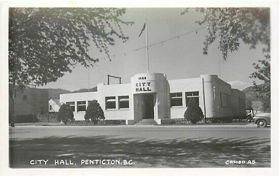 Canada, British Columbia, Penticton, RPPC, City Hall