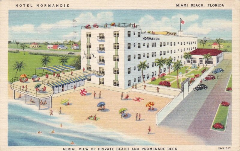 Florida Miami Beach Hotel Normandie & Cabana Club 1942 Curteich sk5955