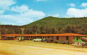 Asheville NC Shamrock Court located US 70 - 74 Old Cars Postcard