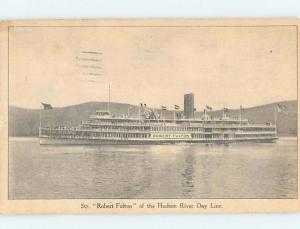 W-Border ROBERT FULTON HUDSON RIVER LINE SHIP BOAT New York City NY hp8483