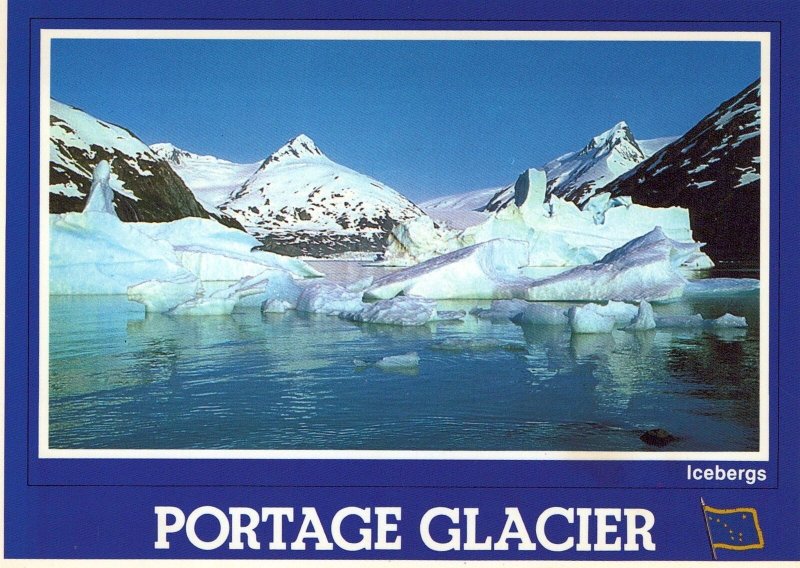 VINTAGE POSTCARD CONTINENTAL SIZE PORTAGE GLACIER NEAR ANCHORAGE ALASKA