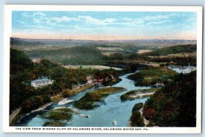 c1920 Delaware Water Gap Pennsylvania Vintage Postcard View Winona Cliff River
