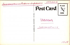 RPPC Indianapolis Public Library, Indianapolis IN c1958 Postcard S59