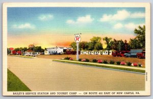 New Castle~Bailey's Service Station, Truck Stop & Tourist Camp~Texaco Gas 1940