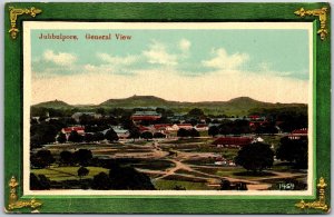 Jubbulpore India General View Trees & Village Mountain In Distance Postcard