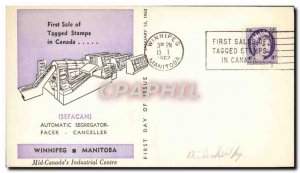 Letter Canada Sefacan Automatic segregator Winniped Manitoba Tagged stamps Ja...