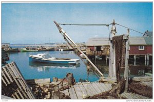 Fishing Scene at Dock, Yarmouth County, Nova Scotia, Canada, 1950-60s