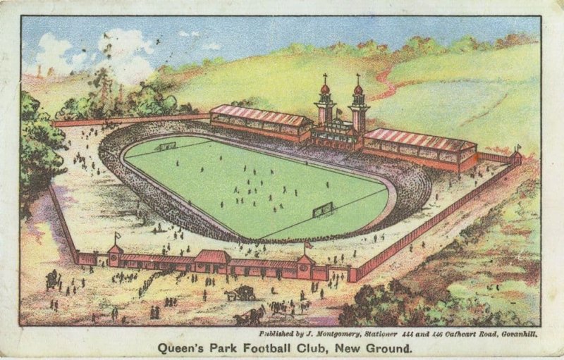 Queens Park Old Scottish Football Club Ground Stadium Postcard