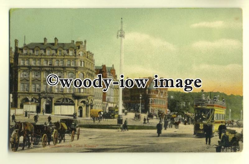 tp0456 - Hants - The Square and Empress Hotel c1905 in  Bournemouth - postcard