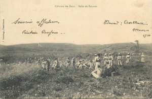 Africa scenic Zouaves military regimental stopover 1910 postcard 