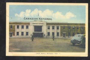 SASKATOON SASKATCHEWAN RAILROAD DEPOT TRAIN STATION VINTAGE POSTCARD CNR