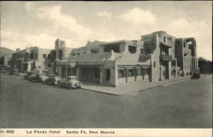 Santa Fe NM La Fonda Hotel Fred Harvey H-3952 Postcard TRIMMED