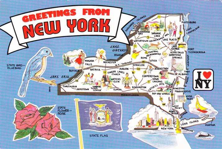 Greetings From New York and Map