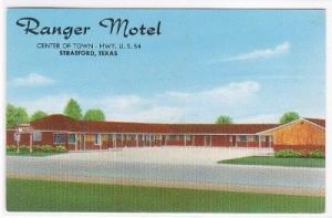 Ranger Motel US 54 Stratford Texas postcard