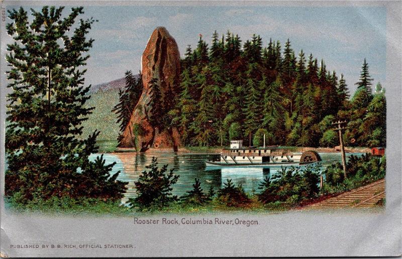 Rooster Rock, Columbia River, Oregon Undivided Back Vintage Postcard K10 