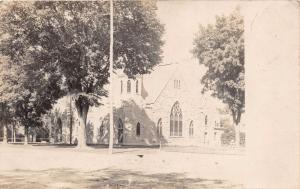 CORTLAND NEW YORK FIRST PRESBYTERIAN CHURCH~STONE~REAL PHOTO POSTCARD 1908