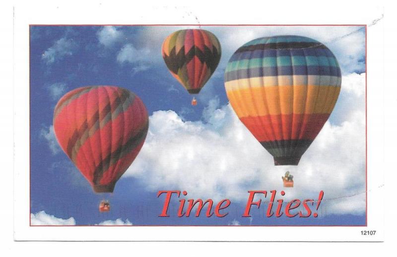 Dental Advertising Postcard Time Flies Hot Air Balloons