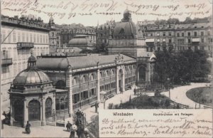 Germany Wiesbaden Kochbrunnen mit Anlagen Vintage Postcard C140