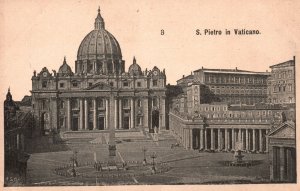 Vintage Postcard S. Pietro In Vaticano St. Peter's Basilica Vatican City Rome