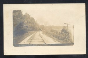 RPPC MONTEBELLO MISSOURI RAILROAD TRAIN KIMMSWICK MO. REAL PHOTO POSTCARD