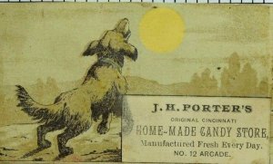 Lot of 2 J. H Porter's Home-Made Candy Store Dog And Moon Rooster & Sun P79