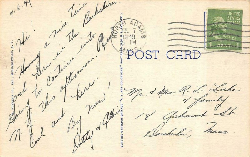 MA, Massachusetts  MOHAWK TRAIL Large Letter Linen  1949 Curteich Postcard