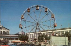 Coney Island Steeplechase Park Ferris Wheel c1950s Postcard #2 EXC COND