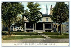 c1910 Young Women Christian Association Exterior Road Lansing Michigan Postcard