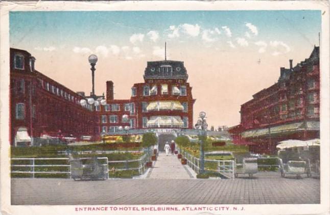 New Jersey Atlantic City Entrance To Hotel Shelburne 1916