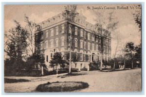 c1910 Exterior View St Joseph's Convent Rutland Vermont Antique Vintage Postcard