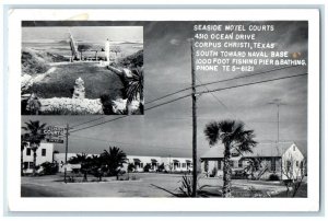 1956 Seaside Motel Courts View Corpus Christi  Texas TX RPPC Photo Postcard