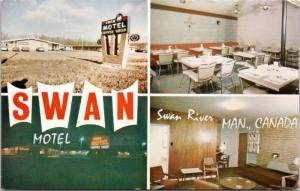 Swan Motel Swan River Manitoba MB Multiview AAA Unused Vintage Postcard E15