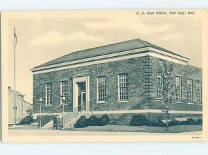 Unused Pre-1952 POST OFFICE SCENE Tell City - Near Evansville Indiana IN d8836