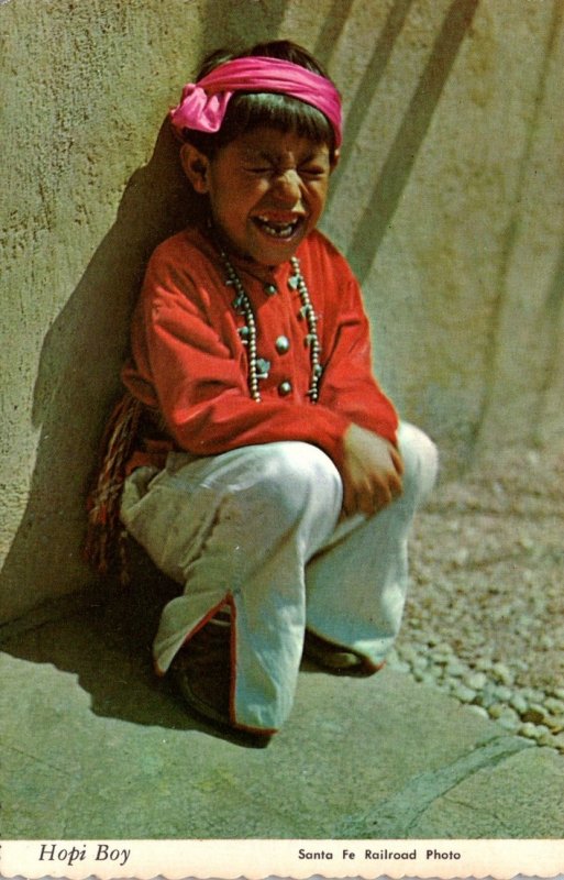 Hopi Indian Boy Santa Fe Railroad Photo